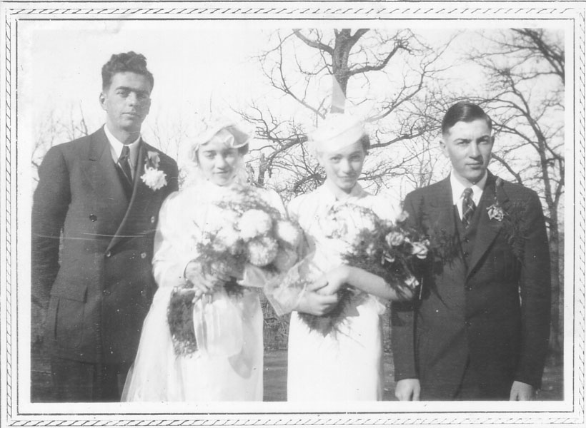 1936 Herb and Ethel wedding party_Lucille and Andrew